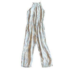 Cloth & Stone Anthropologie Blue Tie Dye Jumpsuit High Neck Sleeveless Small